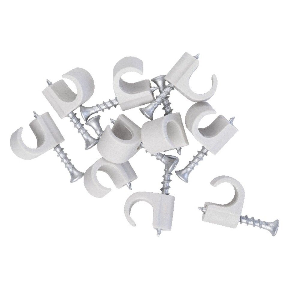 Skrueclips, Rund Ø14-18mm, Lysegrå (10 stk.)