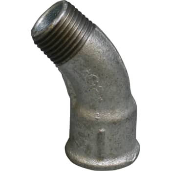 3/4" Galvaniseret bøjning 45° muffe/nippel
