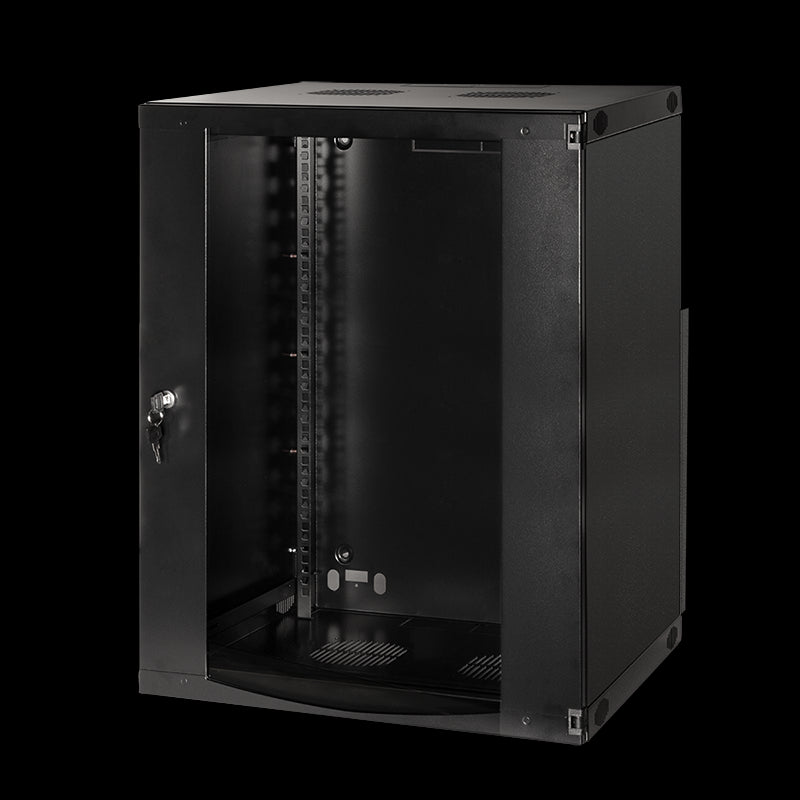 19" væg-rackskab - 15U B540xD450mm, Sort