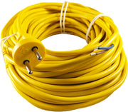 Strømkabel - CEE7/17 til løs ende, 2x1mm², Gul (20m)