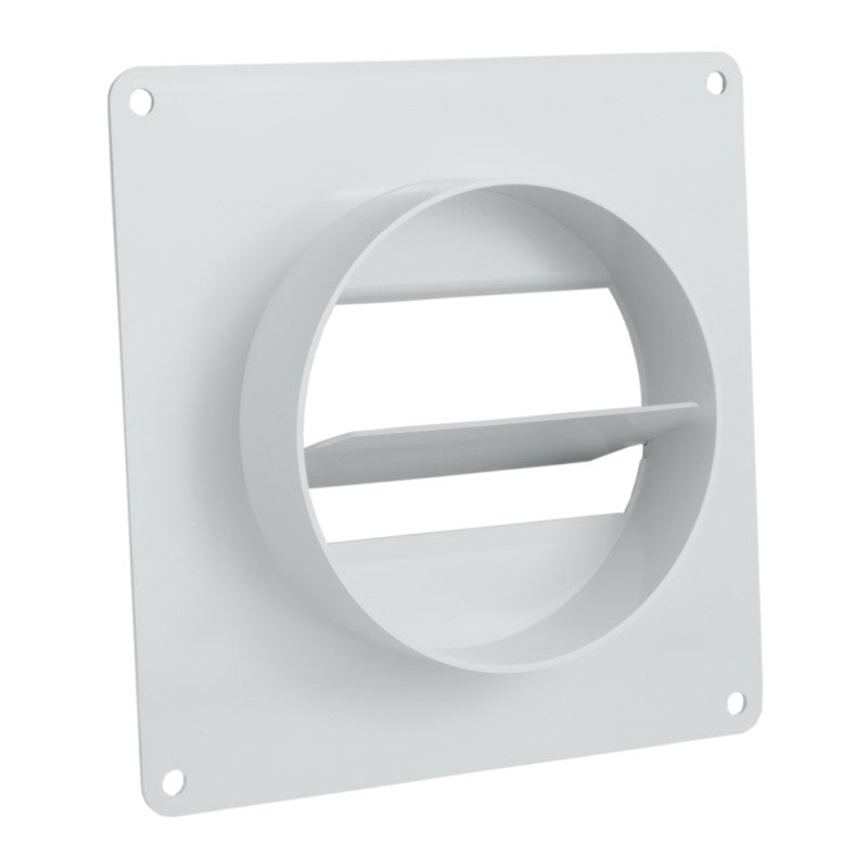 Vægflange m. tilbageslagsklap - 110x55mm til Ø100mm