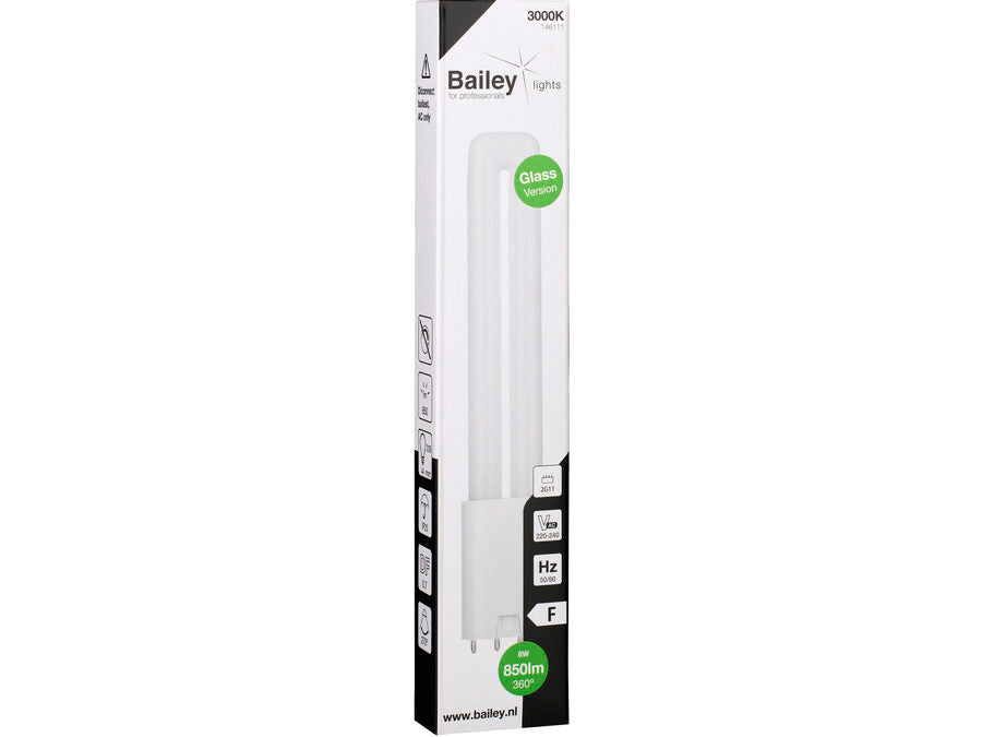 LED PL kompaktrør - 8W (18W), 2G11, AC (830)
