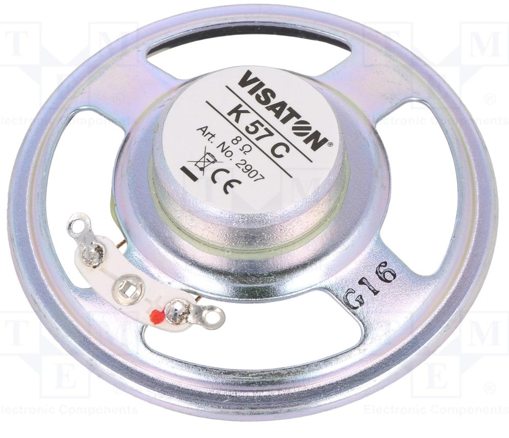 Miniature højttalerelement - 2W, 8ohm, Ø57x20mm (IP65)