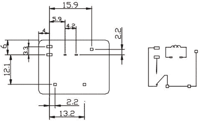 Autorelæ - 12Vdc 30A, 1 x skifte (SPDT), 7-ben