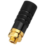 JACK stik - 3,5mm stereo hun med låsegevind, Sort