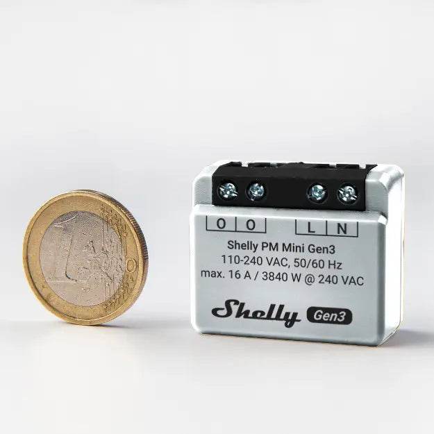 Shelly PM Mini (GEN 3) - WiFI effektmåler u/relæ