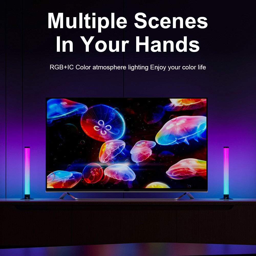 2 stk. RGBIC Ambient Light Bar - 33cm, Bluetooth, Effekt: 5W, Input: 5V USB