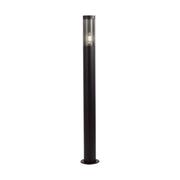 Pullert med E27 lys, røgfarvet plastik og sort hus, IP44, 76x119x1000mm