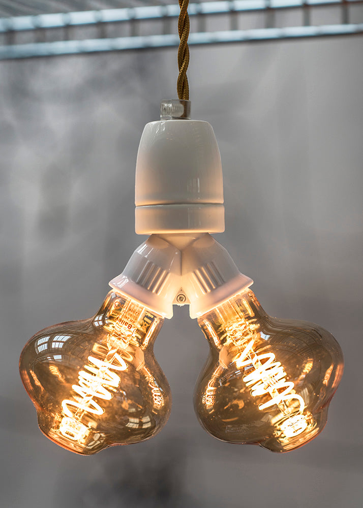 Pæresokkel adapter - E27 til 2 x E27