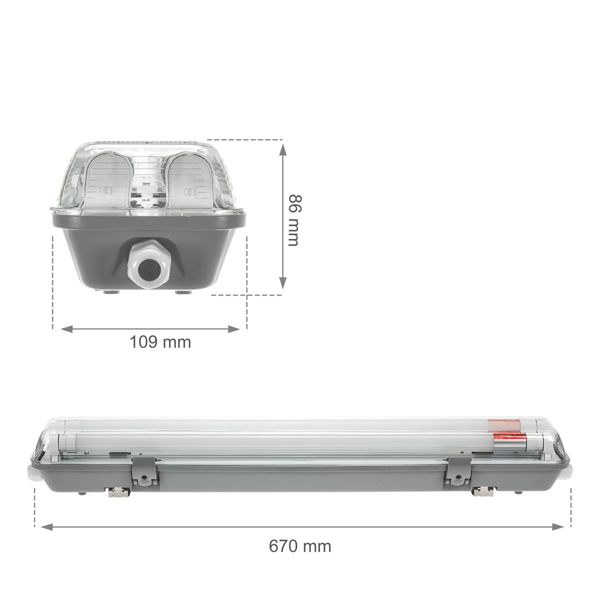 Limea LED armatur for LED rør 2x60cm IP65