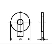 Skærmskive M12, 13 x 37 x 3 mm, A4, DIN 9021