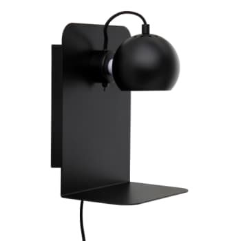 Ball med USB, mat sort, H 30 cm