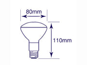 R80 spotpære - 60W / 230V, E27, GRØN