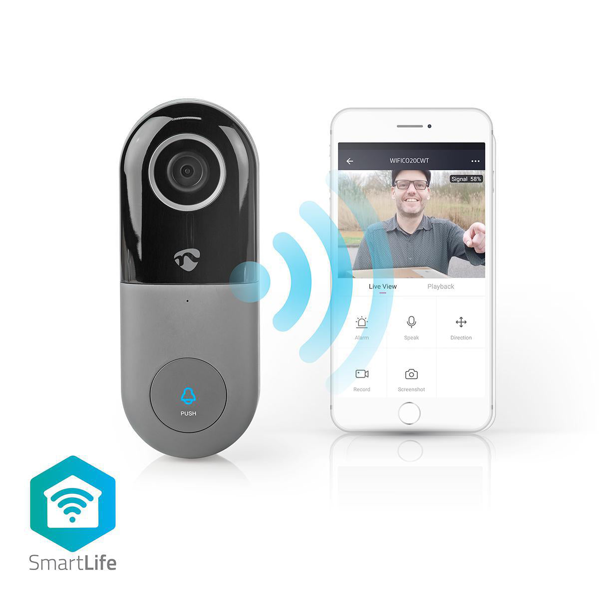 SmartLife Video dørtelefon - Wi-Fi, Appstyret, microSD, IP54