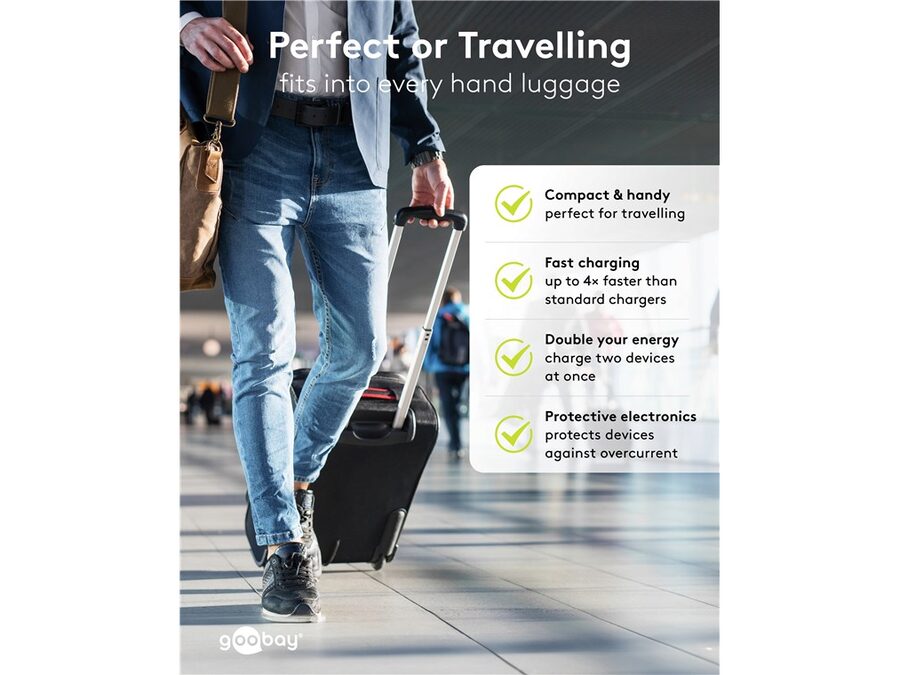 USB-C/A lynlader PD GaN (C45W) + (A12W), Hvid