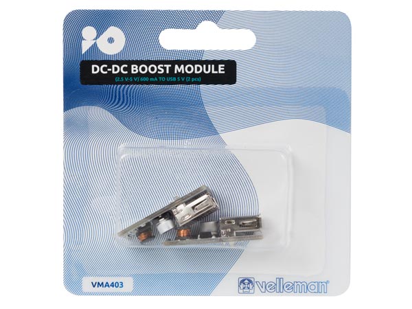 DC-DC step-up boost modul - 2,5-5V 600mA til 5V USB (2 stk.)