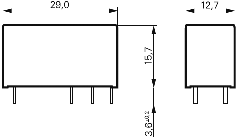Miniature relæ - 24VDC 16A, 1 x slutte (SPST), 6-ben 5mm
