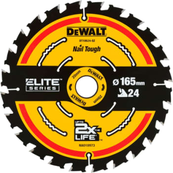 DEWALT CARBIDE ELITE rundsavklinge, Ø165/20 mm, 24 td.