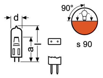 G6.35 halogenstiftpære - 24V / 250W EVC (3200K 300h)