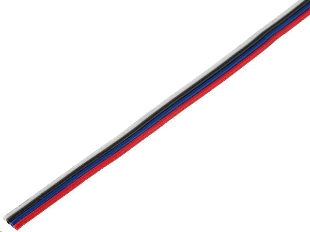 Fladkabel - 4 x 0,35mm² uskærmet, 150V (metervare)