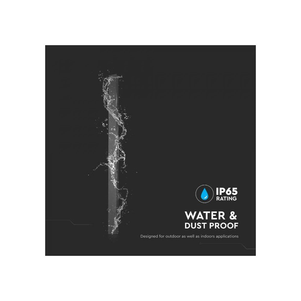 23W Lineært LED Væglys med Sort Hus, 3000K, IP65