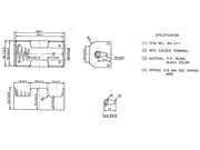 Batteriholder til 1xC bat. (m. loddeflige)
