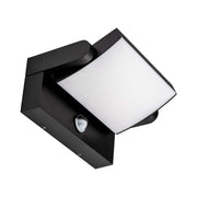 17W LED Væglampe med Sensor, 3000K, Sort, IP65 - Udendørs væglampe med bevægelsessensor og høj lysstyrke.
