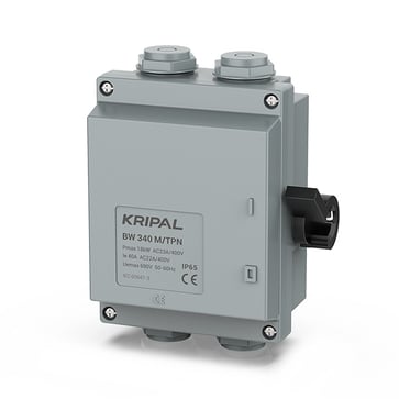 Kripal sidebetjent forsyningsadsk. 40A AC23 3P+N. IP54 (IP65 med brug af korrekte forskruninger)