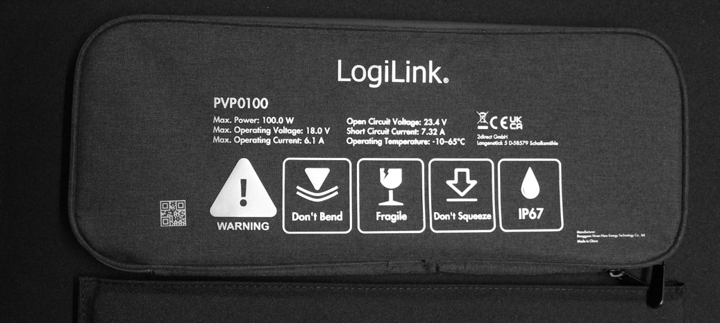 Foldbar monokrystallinsk solpanel - 18V / 100W (IP67)