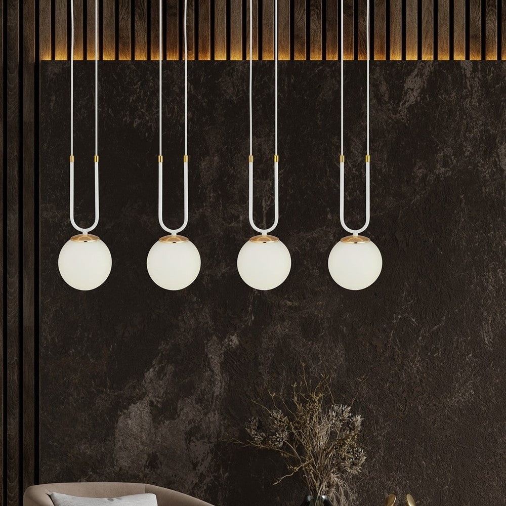 Glam 4 Hvid/Opal Pendellampe - Ø15 cm, E14, 230V, Max 10W (Lyskilde ikke inkluderet)