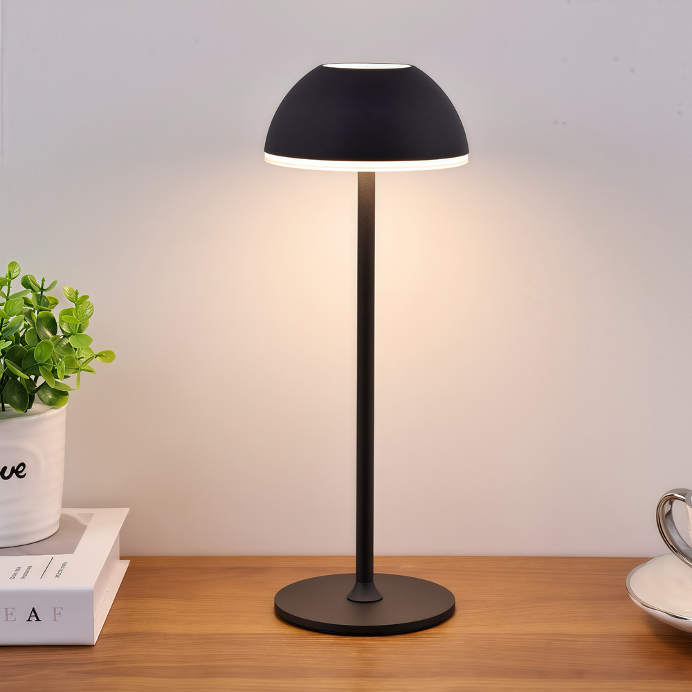 Opladelig LED bordlampe Inde/ude - Beige, touch dæmpbar, 3i1, IP54 udendørs