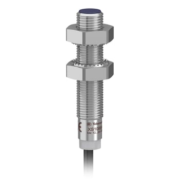 Induktiv føler i metal skærmet. Størrelse = M8. Output: PNP NC. Sn = 2,5mm. 2 meter ledning