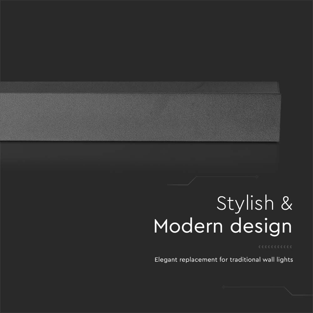 16W LED Væglampe i Antracit med 3000K, IP65 - 1010*60*50mm, 2035lm, RA90