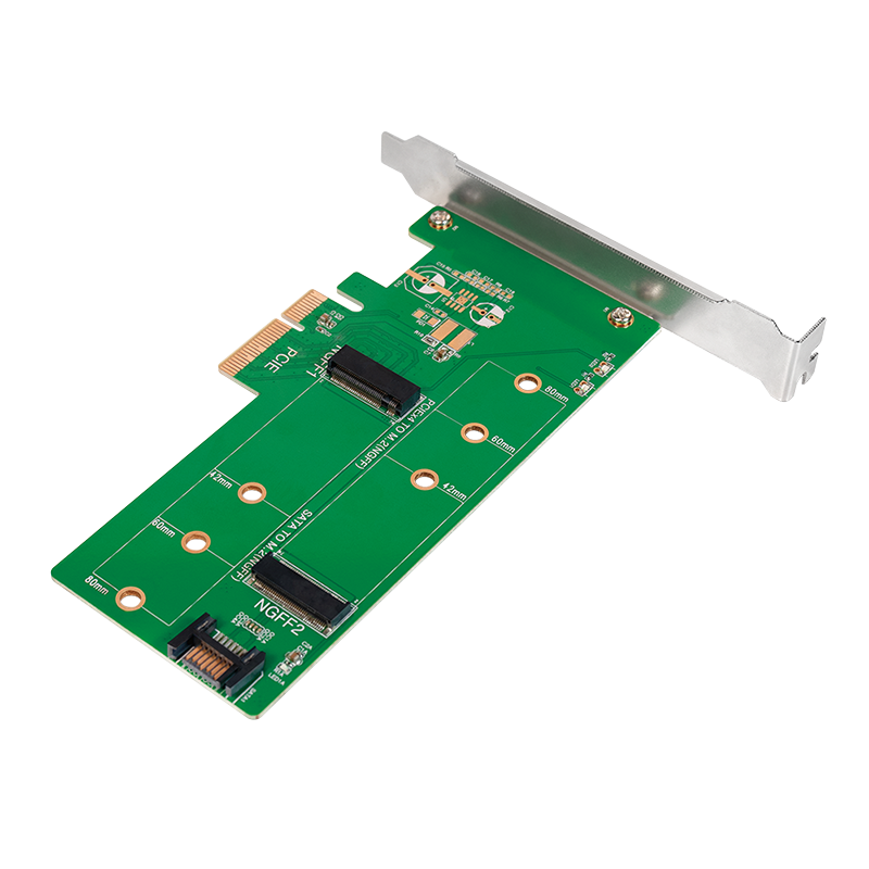 PCI-Express kort - PCIe til M.2 NGFF + SATA til M.2 NGFF SSD