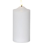 LED bloklys 3D flamme 17cm hvid