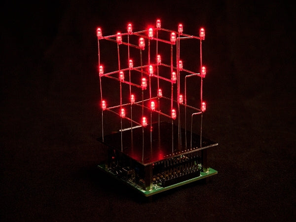 WSL193 - 3D LED kube, 3x3x3 røde LED, programmerbar via USB
