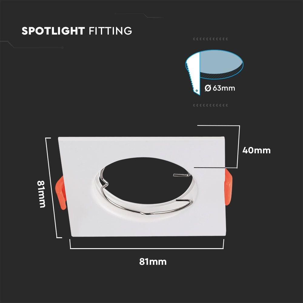 V-Tac Pro GU10 lampe - firkantet, hvid - 3 års producentgaranti