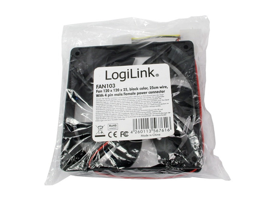 FAN103, kabinet køler, 120mm, sort