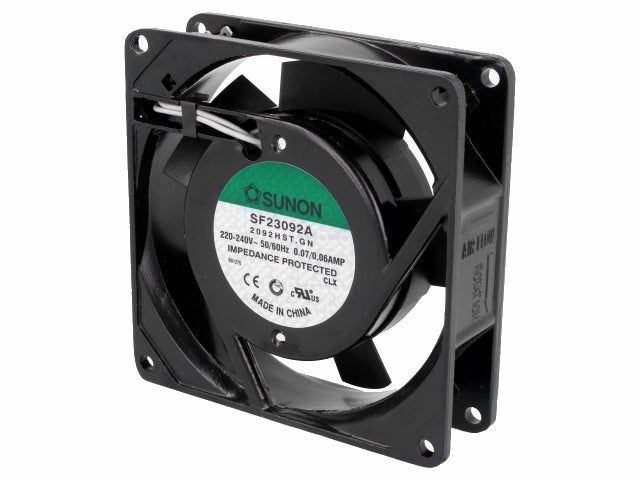 AC blæser - 92x92x25mm 230V m. glideleje