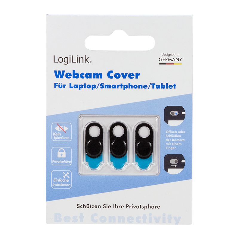 Webcam privacy cover - Selvklæbende, Sort (3 stk.)