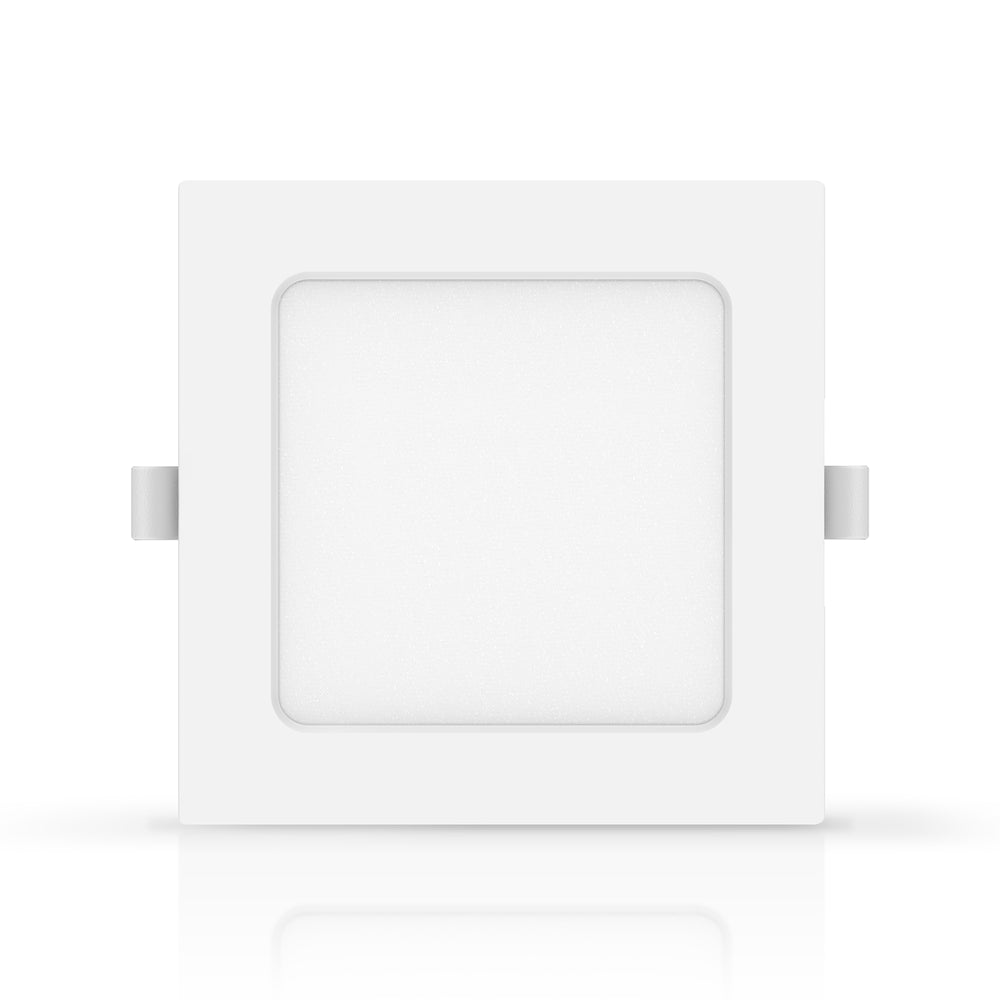 LED E6 - 6W Kvadratisk Bagbelyst Indbygningsspot, 3000K (Udskæringsstørrelse: 95mm-105mm) - Indbygget