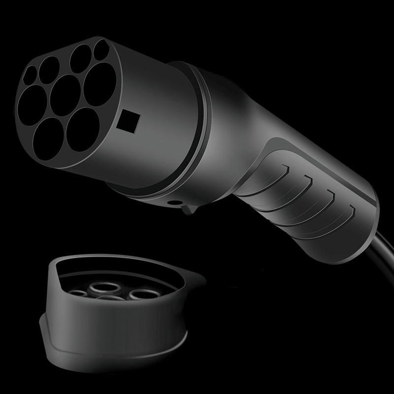 Spiral ladekabel til elbil - 22kW, 32A, 3-faset, type 2 (5m)