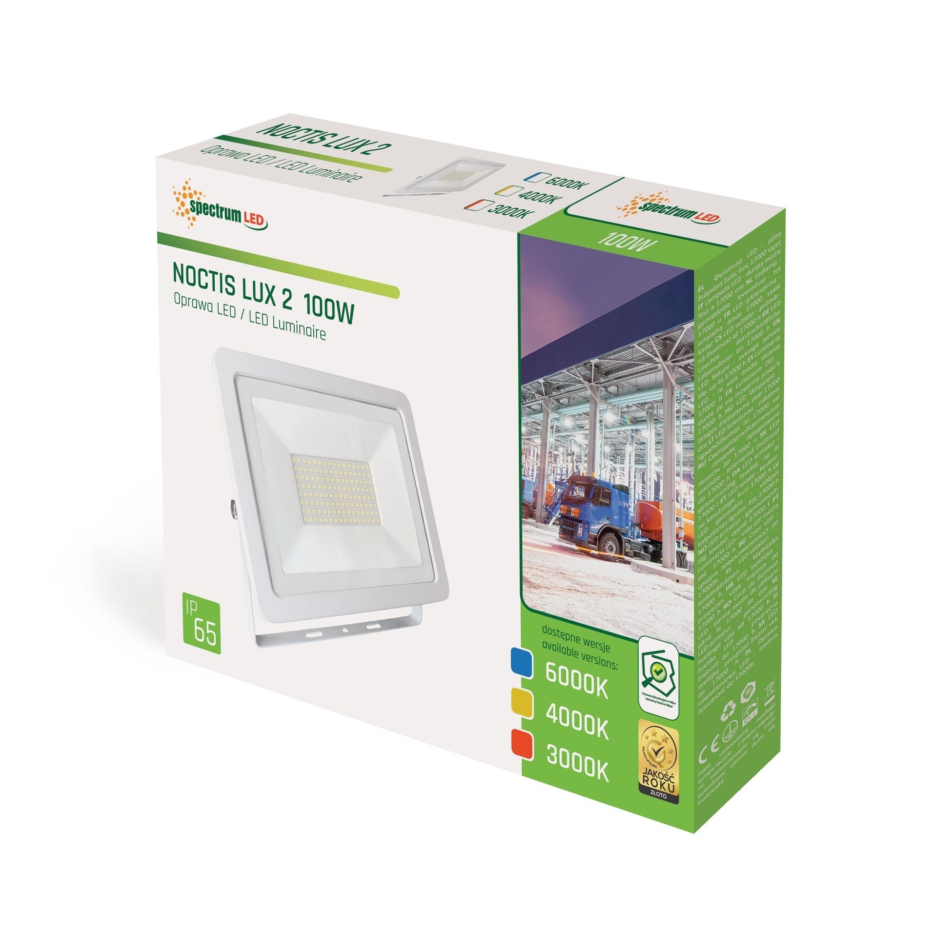 100W LED Projektør 3000K 8100 Lumen