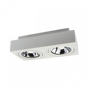 MIRORA 2x AR111 OVERFLADE GU10 250V IP20 HVID rektangel lysarmatur - 230V indgang