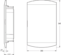Gruppetavle PGE 150-14 planforsænket lysegrå