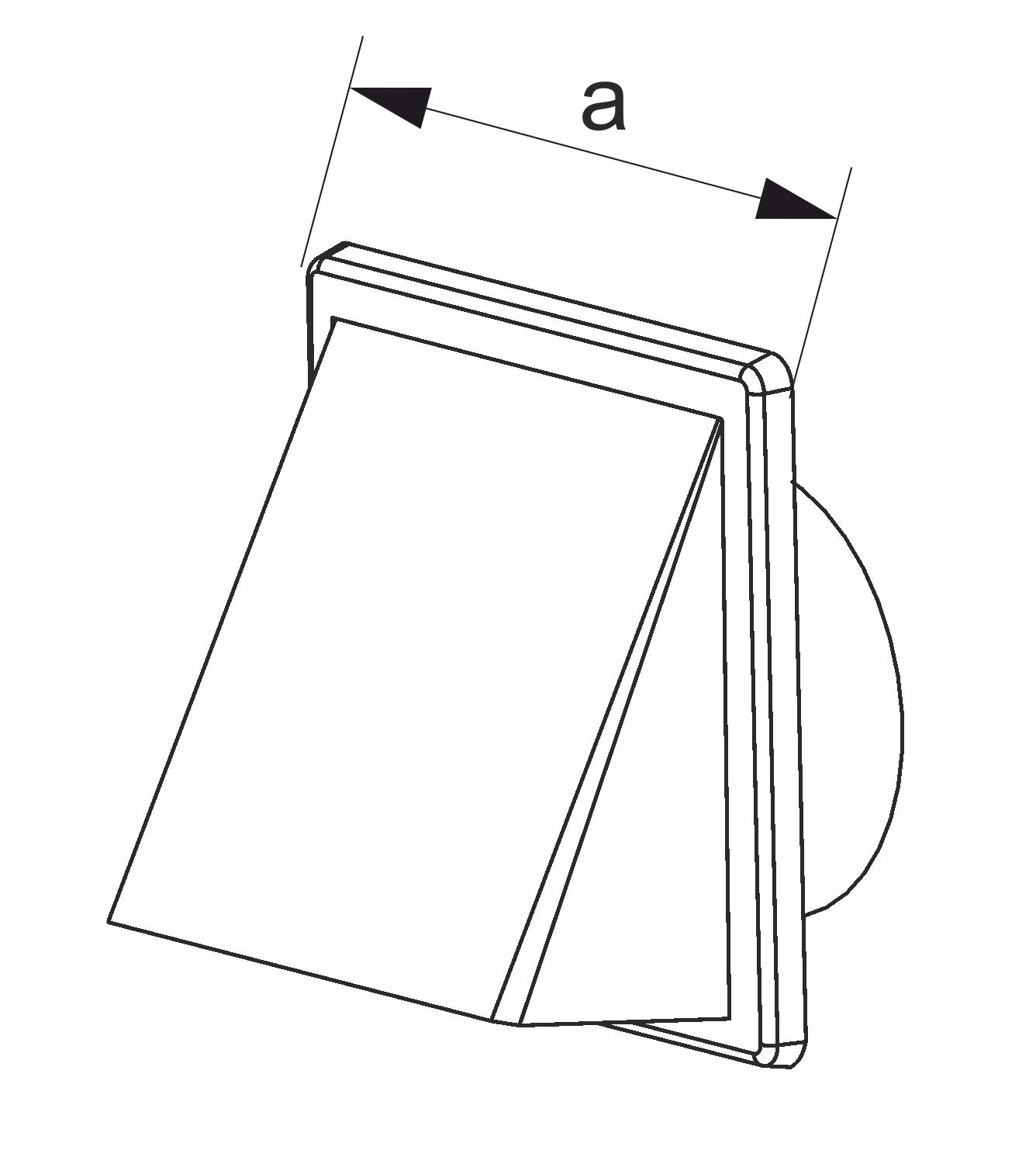 Vægrist med hætte 170x170mm, Ø80-150mm, Koksgrå