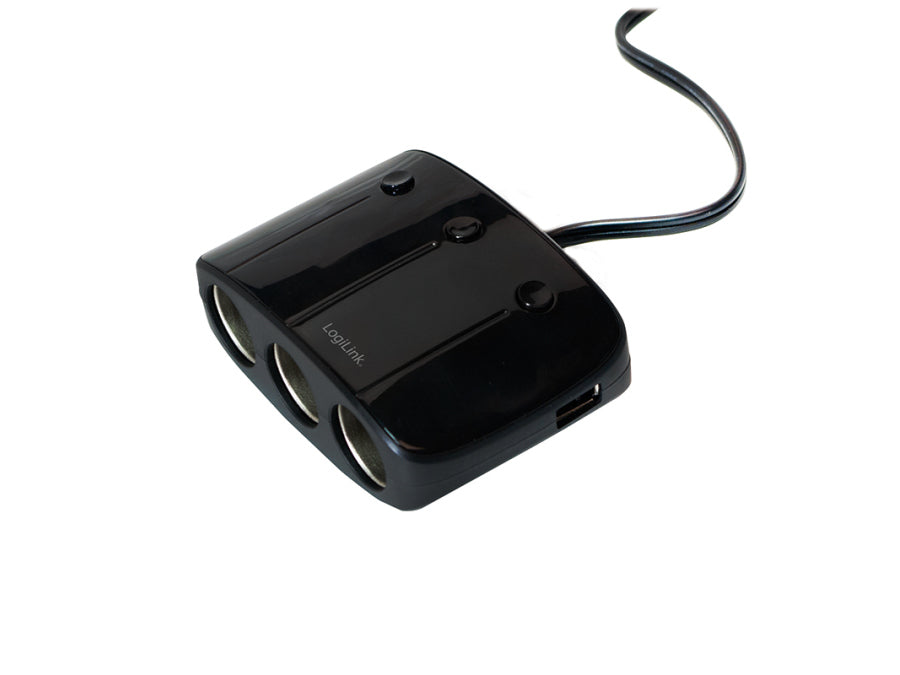 Cigar-forgrener m. 3 udtag + 2xUSB