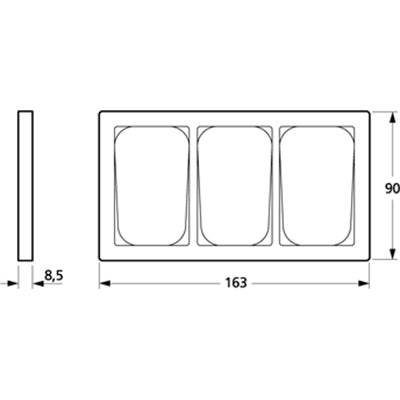 LK Fuga ramme Baseline 63 3x1½m - lysegrå