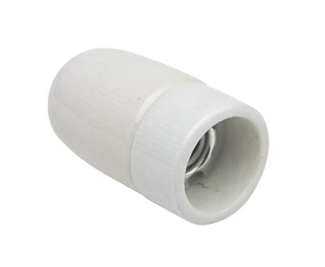 Porcelænsfatning E14 glaseret