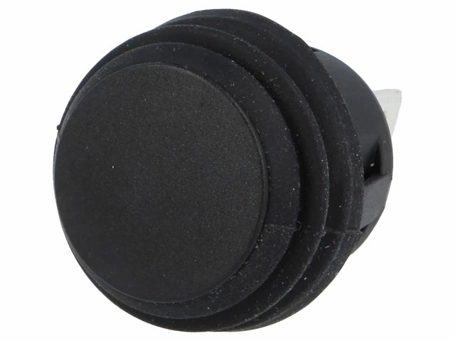 Rund Trykkontakt - 2P OFF-(ON) 6A/250V, Sort, IP65 (Ø20,2mm)